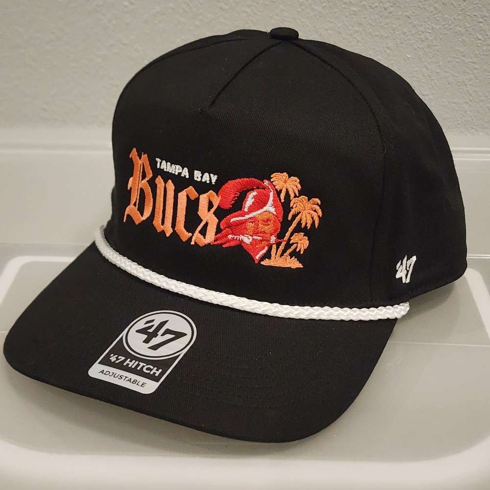 Tampa Bay Buccaneers Duvin x '47 Black Hitch Rope Hat Adjustable SnapBack Cap